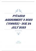 PYC4802 Assignment 3 2023 (706685) - DUE 24 July 2023