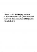 WGU C202: Managing Human Capital | Final Exam Questions with Verified Answers Latest  2023/2024 (Graded A+)