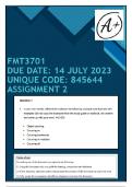 FMT3701 - ASSIGNMENT 2 - 2023 (845644)