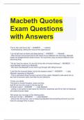 Macbeth Quotes Exam Questions with Answers