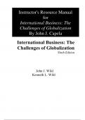 International Business The Challenges of Globalization, 9e John Wild, Kenneth Wild (Instructor Manual)