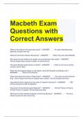 Macbeth Exam Questions with Correct Answers