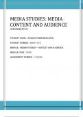 Summary Media Studies -  COM3703 - Media Studies: Content, Audiences And Production (COM3703)