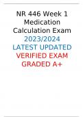 NR 446 Week 1 Medication Calculation Exam 2023/2024  LATEST UPDATED VERIFIED EXAM GRADED A+