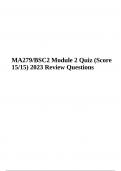 Anatomy MA279/BSC2 Module 2 Quiz  | Latest Review Questions | Graded A+
