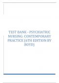 Test Bank Psychiatric Nursing: Contemporary Practice 6th Edition by Boyd