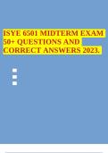ISYE 6501 MIDTERM EXAM 50+ QUESTIONS AND CORRECT ANSWERS 2023.