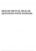 HESI RN Mental Health Questions With Solutions