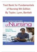 Test Bank for Fundamentals of Nursing 9th Edition By Taylor, Lynn, Bartlett