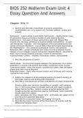 BIOS 252 Midterm Exam Unit 4 Essay Question And Answers
