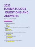 2023  HAEMATOLOGY  QUESTIONS AND  ANSWERS 