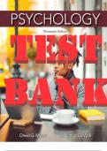 TEST BANK for Psychology 13th Edition by David G. Myers and Nathan DeWall. ISBN 9781319132101. (Complete Chapters 1-14).