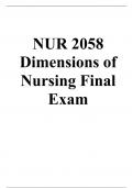 NUR 2058 Dimensions of Nursing Final Exam