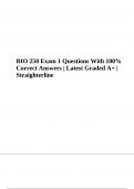 BIO 250 Final Exam 1 Questions With Correct Answers Latest Update Graded A+ (Straighterline)