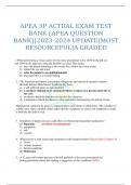 APEA 3P ACTUAL EXAM TEST BANK (APEA QUESTION BANK)|2023-2024 UPDATE|MOST RESOURCEFUL|A GRADED