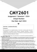 CMY2601 Assignment 1 (ANSWERS) Semester 1 2024 - DISTINCTION GUARANTEED
