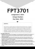 FPT3701 Assignment 2 (ANSWERS) 2024 - DISTINCTION GUARANTEED