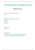 Quiz 1 - NR293 / NR 293 (Latest 2023 / 2024) : Pharmacology For Nursing Practice - Chamberlain