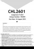 CHL2601 Assignment 9 (ANSWERS) 2023 - DISTINCTION GUARANTEED