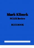 Mark Klimek NCLEX Review BLUE BOOK questions with correct answers graded A+