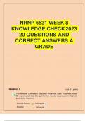 NRNP 6531 WEEK 8 KNOWLEDGE CHECK 2023 20 QUESTIONS AND CORRECT ANSWERS A GRADE