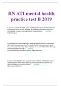 RN ATI mental health proctored test B 2019