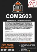 COM2603 Assignment 1 Semester 2 2023 (Answers)