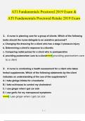 ATI Fundamentals Proctored  & ATI Fundamentals Proctored Retake  questions verified with 100% correct answers