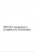 DPP1501 Assignment 3 (COMPLETE ANSWERS)