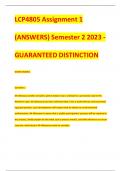 LCP4805 Assignment 1 (ANSWERS) Semester 2 2023 - GUARANTEED DISTINCTION GOOD GRADES.