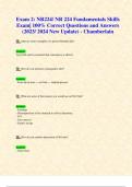 Exam 2: NR224/ NR 224 Fundamentals Skills Exam| 100% Correct Questions and Answers (2023/ 2024 New Update) - Chamberlain