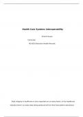 HCI 655 Topic 3 Assessment: Health Care Systems Interoperability