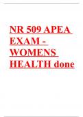 NR 509 APEA EXAM - WOMENS HEALTH done