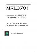 MRL3701 - ASSIGNMENT 1 SOLUTIONS (SEMESTER 02 - 2023)