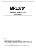 MRL3701 Assignment 1 Semester 2 - 2023