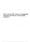 WGU Course C839 - Intro to Cryptography Questions and Answers | Latest Update Graded A+