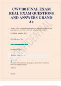 CWV101 FINAL EXAM REAL EXAM QUESTIONS AND ANSWERS GRAND A+