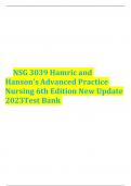 NSG 3039 Hamric and Hanson's Advanced Practice Nursing 6th Edition New Update 2023Test Bank 