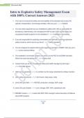 Intro to Explosive Safety Management Exam with 100% Correct Answers 2023