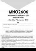 MNO2606 Assignment 3 (ANSWERS) Semester 2 2023 - DISTINCTION GUARANTEED