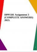 DPP1501 Assignment 3 (COMPLETE ANSWERS) 2023.