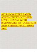 ATI RN CONCEPT BASED ASSESMENT PROCTORED LEVEL 1 EXAM WITH RATIONALES 100 QUESTIONS AND VERIFIED SOLUTIONS 2023.