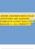 ARDMS ABDOMEN MOCK EXAM QUESTIONS AND ANSWERS COMPLETE LATEST 2023/2024 GRADED A+ ALL CORRECT!!!