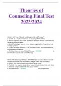 Theories of Counseling Final Test 2023/2024