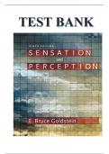 TEST BANK FOR SENSATION AND PERCEPTION, 9TH EDITION, E. BRUCE GOLDSTEIN