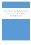 Test Bank for Neuroscience 6th Edition by Purves, Chapters 1-34