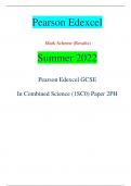 Pearson Edexcel Mark Scheme (Results) Summer 2022 Pearson Edexcel GCSE In Combined Science (1SC0) Paper 2PH Mark Scheme (Results) Summer 2022 Pearson Edexcel GCSE In Combined Science (1SC0) Paper 2PH