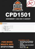 CPD1501 Assignment 1 2023 (ANSWERS) Due 14 August