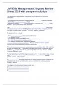 Jeff Ellis Management Lifeguard Review Sheet 2023 with complete solution