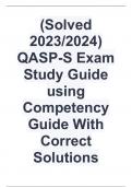 QASP-S Exam Study Guide using Competency Guide With Correct Solutions (Solved 2023/2024)
